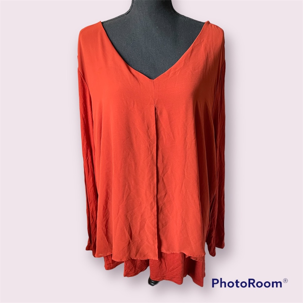 Orange Long Sleeve Blouse
